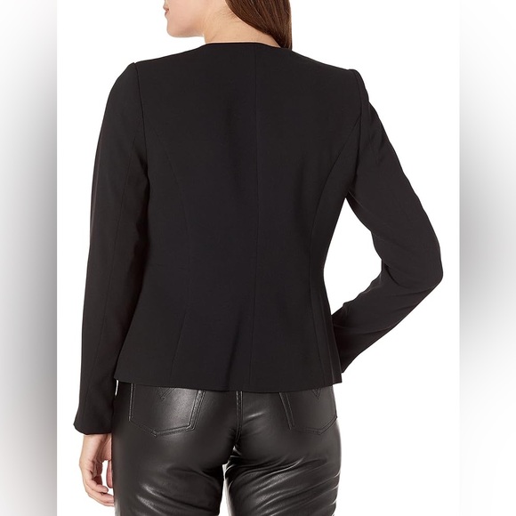 KARL LAGERFELD 18” PTP Suit Jacket with Pearl Detail, Black, Size 8. - Picture 2 of 10